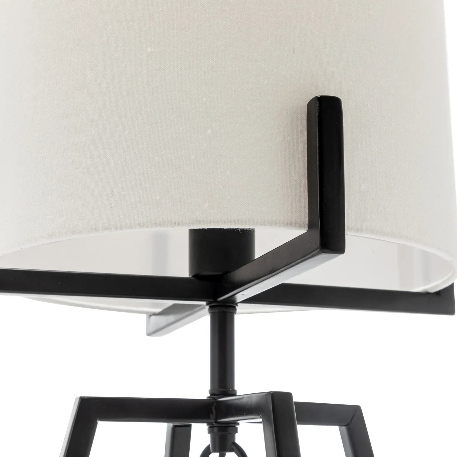 Modern Dimmable Floor Lamp + Table Desk Lamp w/ Linen Shade Scandi - Matte Black - Mekamart Australia