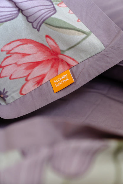 100% Cloud Cotton Duvet Quilt Cover Set w/ 2 Pillow Cases in Serena - Queen