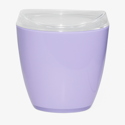 Oval Swing Top Waste Rubbish Bin Acrylic Lightweight Compact Bathroom Office in Purple