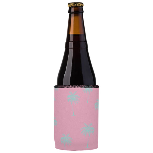 Palm Trees Aqua Pink Stubby Cooler 2-Pack - Standard