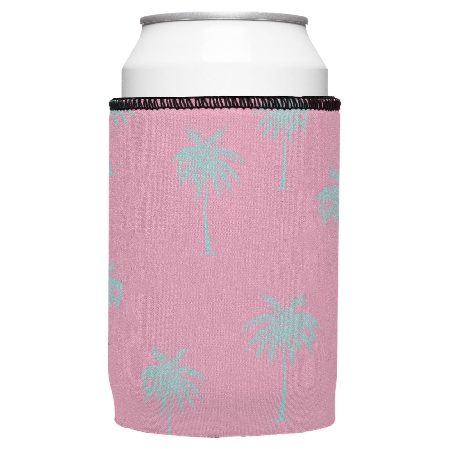 Palm Trees Aqua Pink Stubby Cooler - Standard