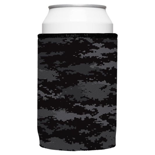 Digital Pixel Black Camo Stubby Cooler - Standard