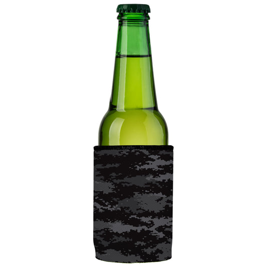 Digital Pixel Black Camo Stubby Cooler - Standard