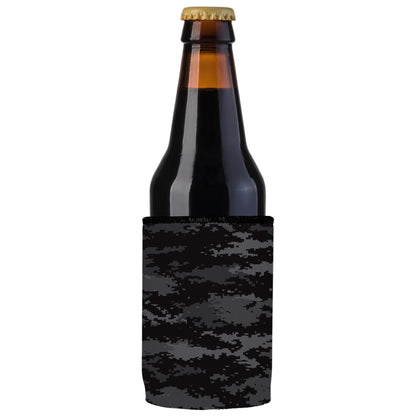 Digital Pixel Black Camo Stubby Cooler - Standard