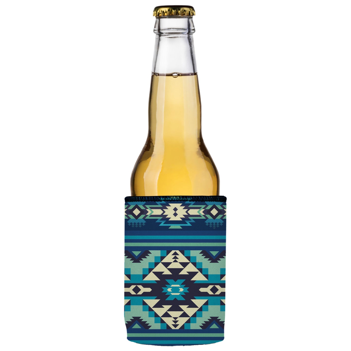 Blue Navajo Rug Stubby Cooler 2-Pack - Standard