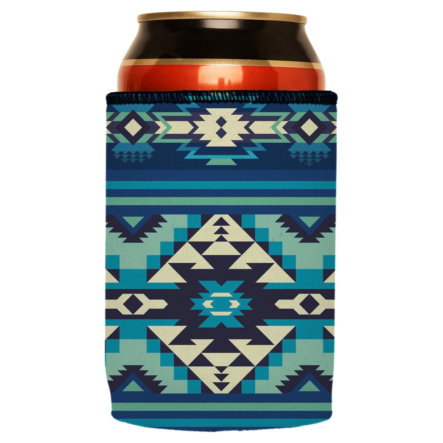 Blue Navajo Rug Stubby Cooler - Standard