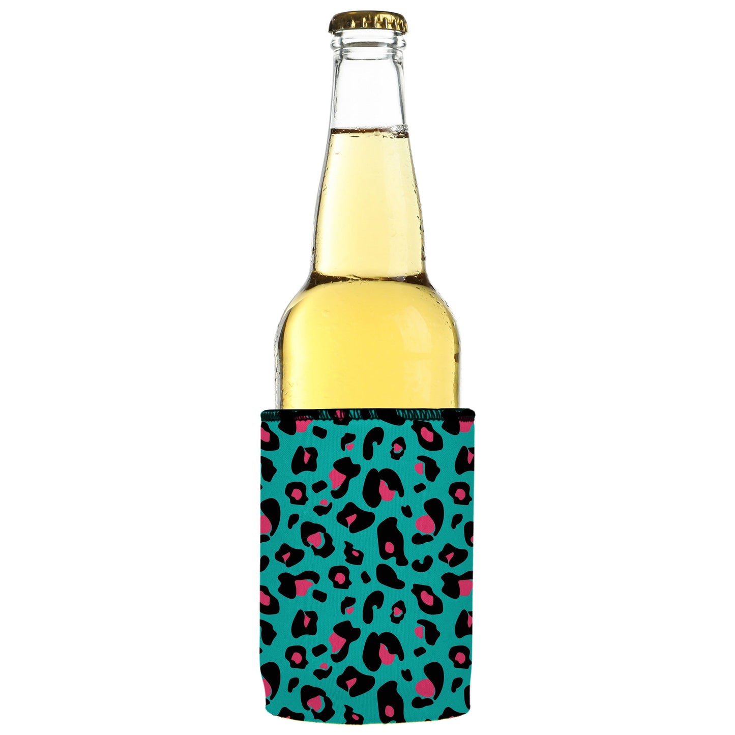 Teal Leopard Pattern Stubby Cooler 2-Pack - Standard