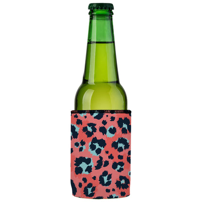 Coral Leopard Print Stubby Cooler 2-Pack - Standard