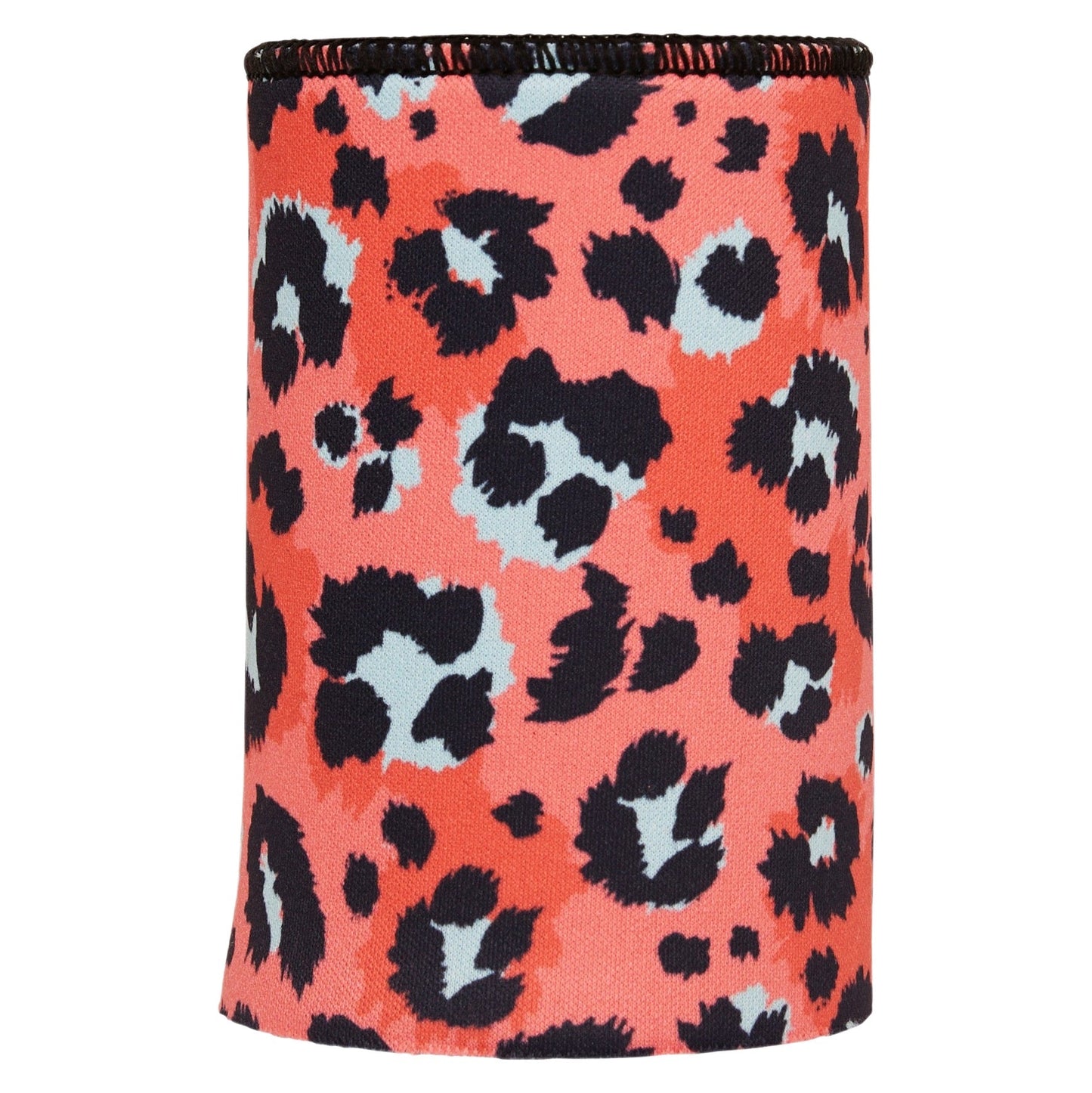 Coral Leopard Print Stubby Cooler - Standard