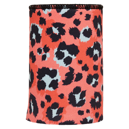 Coral Leopard Print Stubby Cooler - Standard