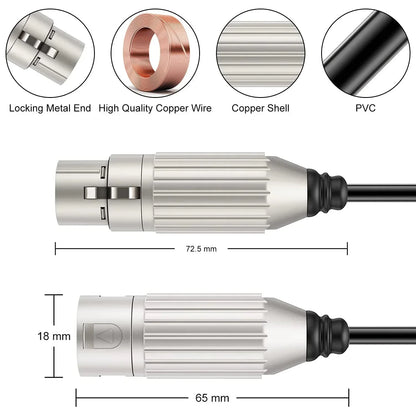 10m Hridz XLR Cable Male To Female Audio Output and Input Apply To KTV Microphone - Mekamart Australia