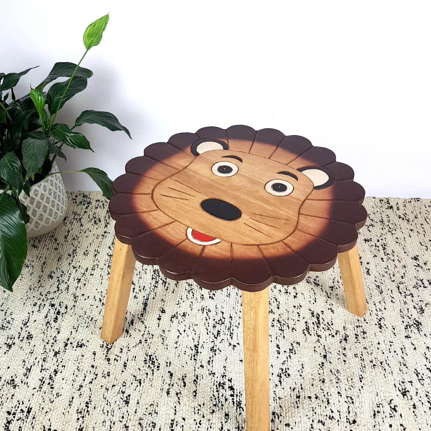 Kids Wooden Table Lion - Mekamart Australia