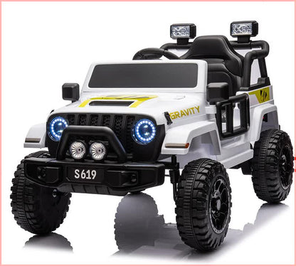 12V Kids Electric Ride On Jeep – White