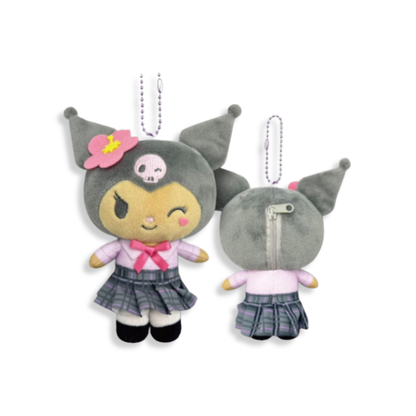 Sanrio Kuromi Tan Uniform Plush Mascot Keychain