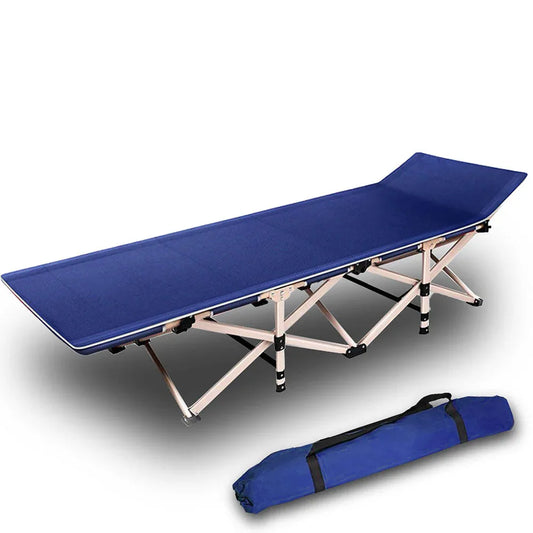 Camping Portable Stretcher Single Foldable Folding Bed Recliner Mat - navy - Mekamart Australia