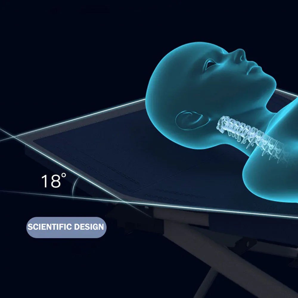 Camping Portable Stretcher Single Foldable Folding Bed Recliner Mat - navy - Mekamart Australia