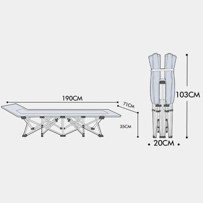 Camping Portable Stretcher Single Foldable Folding Bed Recliner Mat - navy - Mekamart Australia