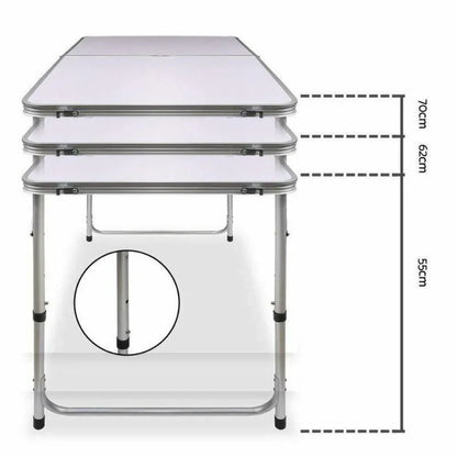 Portable Folding Picnic Camping Set BBQ Party Aluminium Table 4 Foldable Chairs