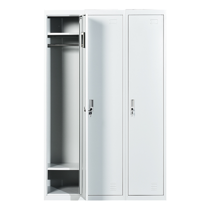 Three-Door Side by Side Office Gym Shed Storage Locker