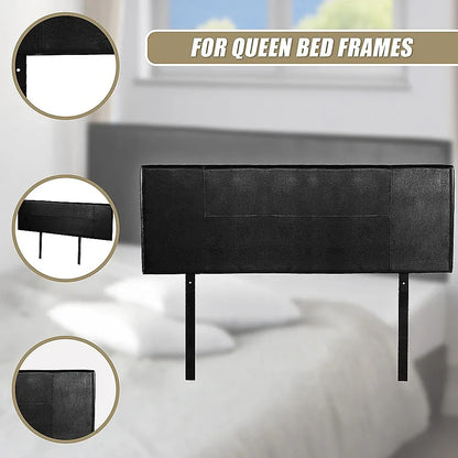 PU Leather Queen Bed Headboard Bedhead - Black
