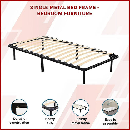 Single Metal Bed Frame - Bedroom Furniture - Mekamart Australia