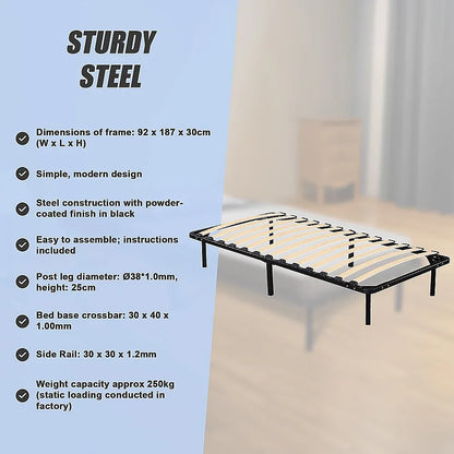 Single Metal Bed Frame - Bedroom Furniture - Mekamart Australia