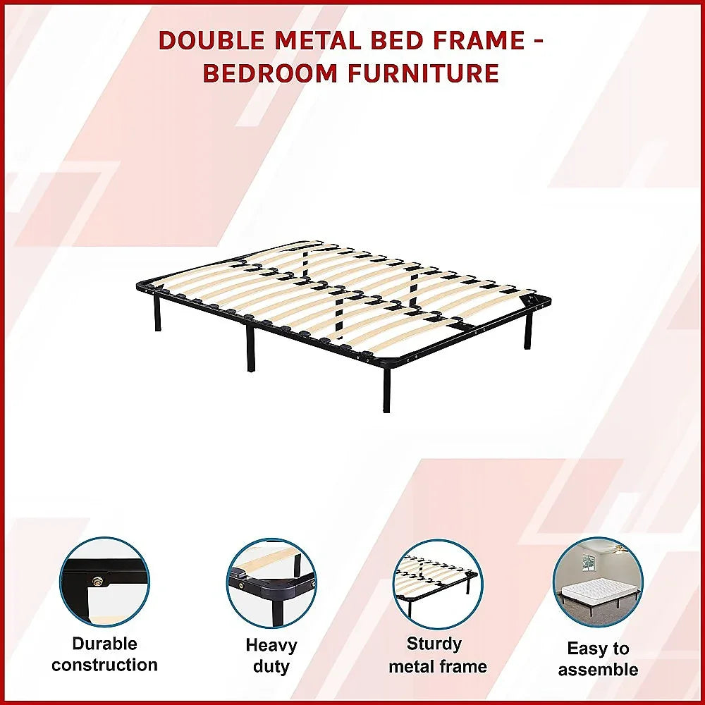 Double Metal Bed Frame - Bedroom Furniture - Mekamart Australia