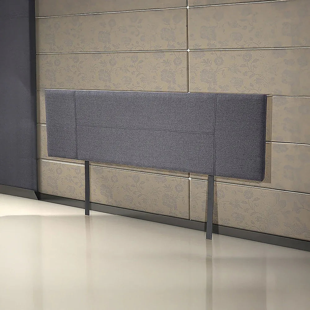 Linen Fabric King Bed Headboard Bedhead - Grey - Mekamart Australia