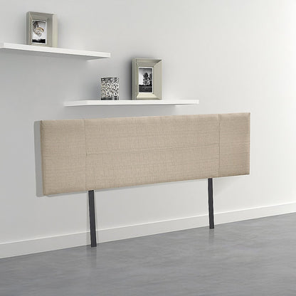 Linen Fabric King Bed Headboard Bedhead - Beige