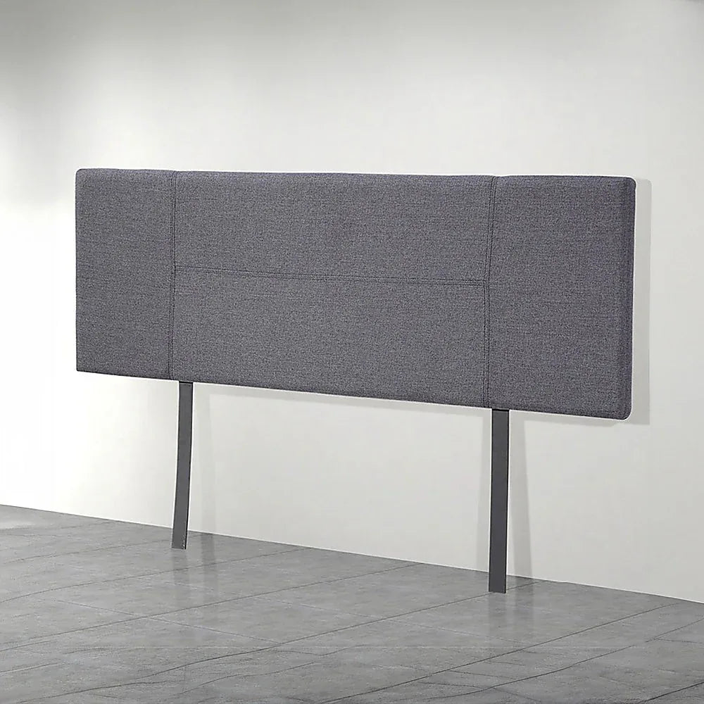 Linen Fabric Double Bed Headboard Bedhead - Grey