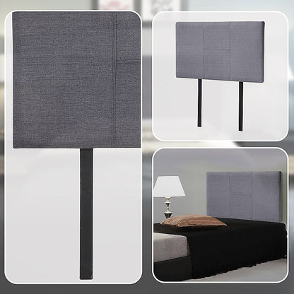 Linen Fabric Single Bed Headboard Bedhead - Grey