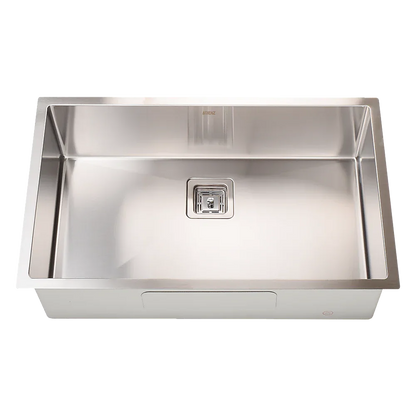 810x505mm Handmade 1.5mm Stainless Steel Undermount / Topmount Kitchen Sink with Square Waste - Mekamart Australia