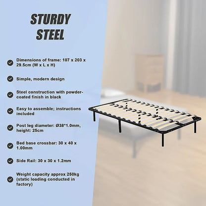 King Single Metal Bed Frame - Bedroom Furniture