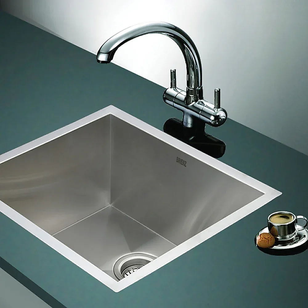 510x450mm Handmade Stainless Steel Undermount / Topmount Kitchen Laundry Sink with Waste - Mekamart Australia