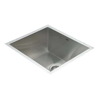 510x450mm Handmade Stainless Steel Undermount / Topmount Kitchen Laundry Sink with Waste - Mekamart Australia