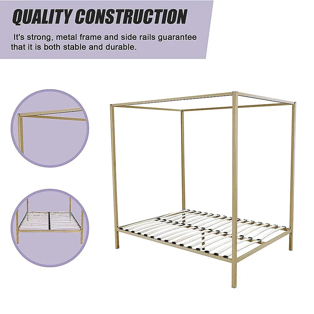 4 Four Poster Queen Bed Frame - Mekamart Australia