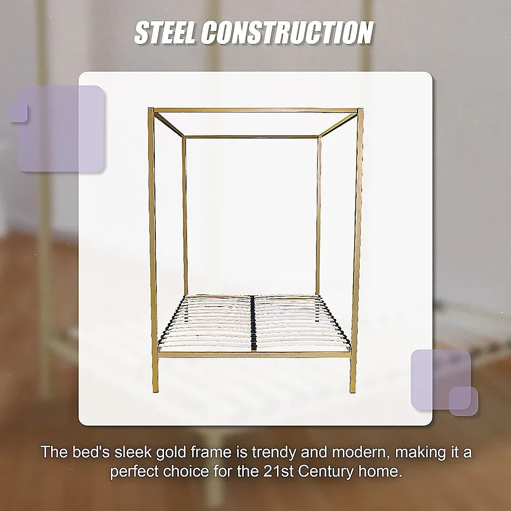 4 Four Poster Queen Bed Frame - Mekamart Australia