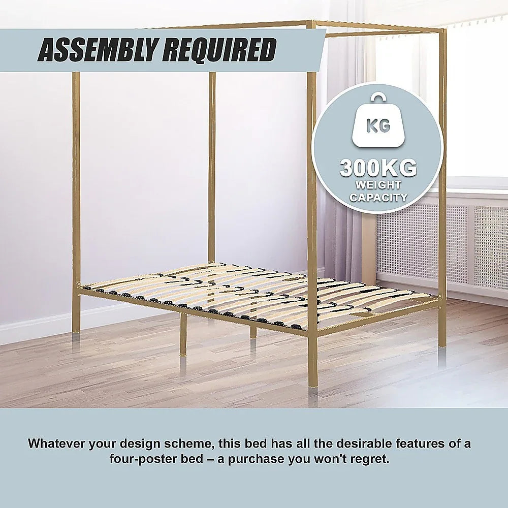 4 Four Poster Queen Bed Frame - Mekamart Australia