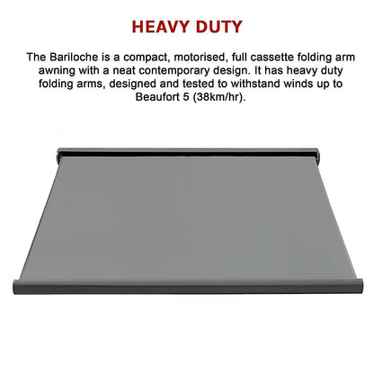 4.0m x 3.0m Retractable Folding Arm Awning Heavy Duty Full Cassette Motorised