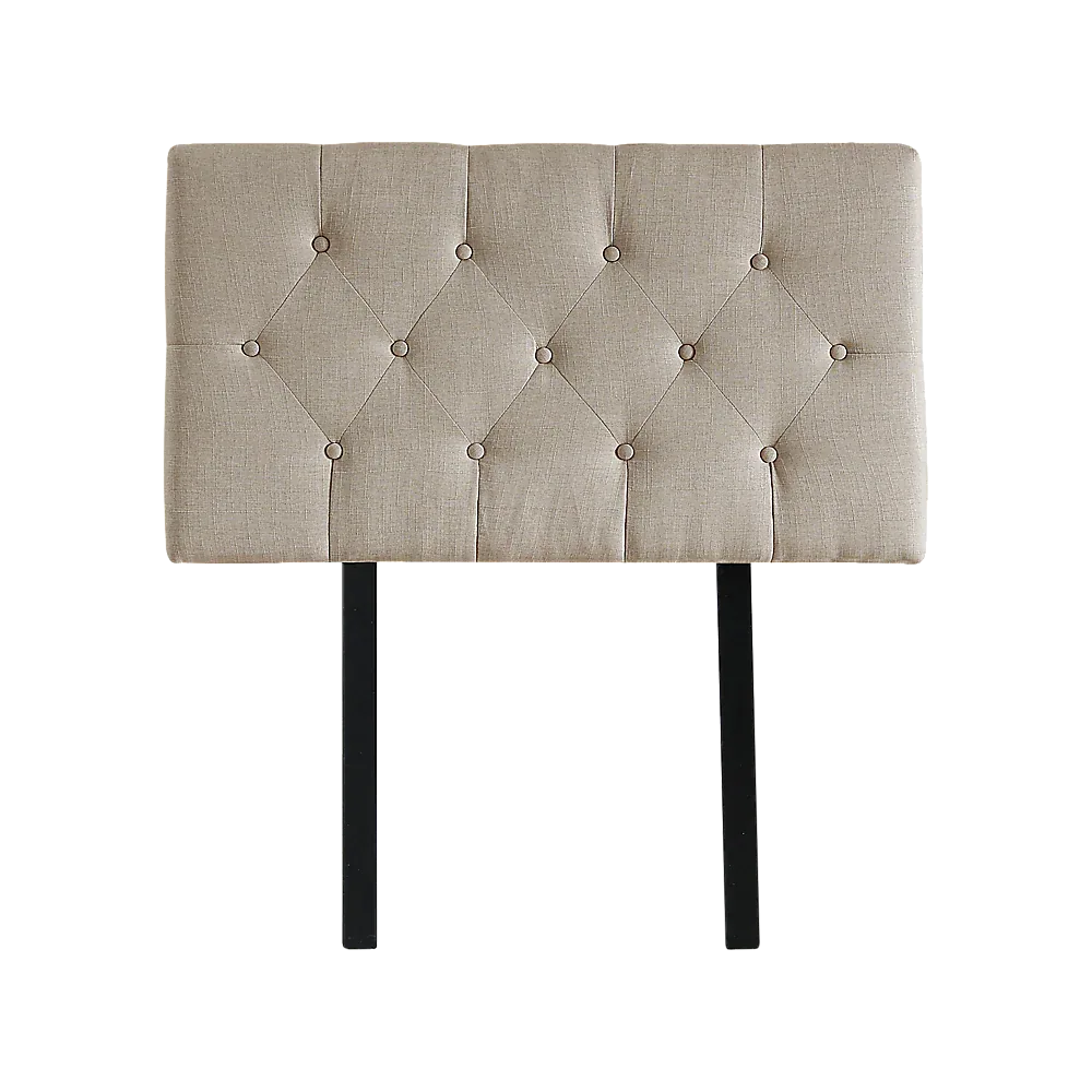 Linen Fabric Single Bed Deluxe Headboard Bedhead - Beige