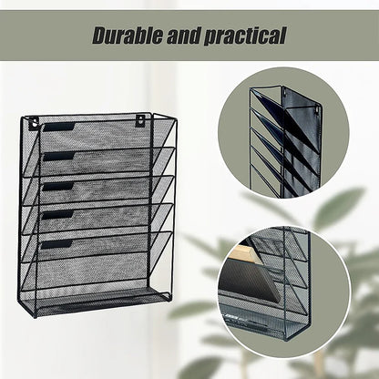 Wall Mount 6 Pocket Hanging File Sorter Organizer Folder Holder Rack Storage - Mekamart Australia