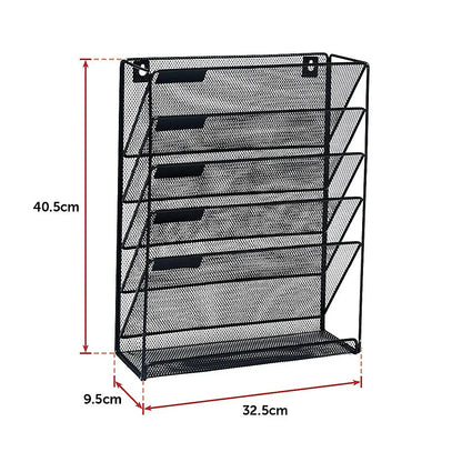 Wall Mount 6 Pocket Hanging File Sorter Organizer Folder Holder Rack Storage - Mekamart Australia