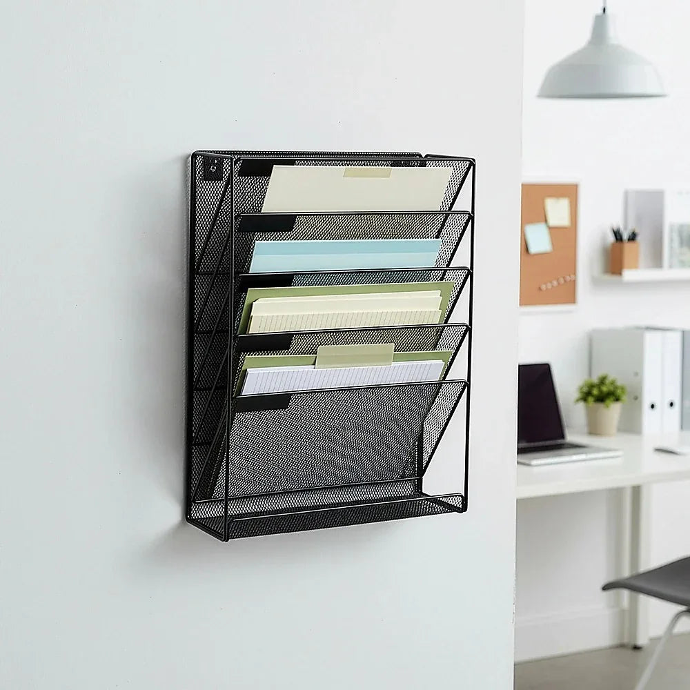 Wall Mount 6 Pocket Hanging File Sorter Organizer Folder Holder Rack Storage - Mekamart Australia