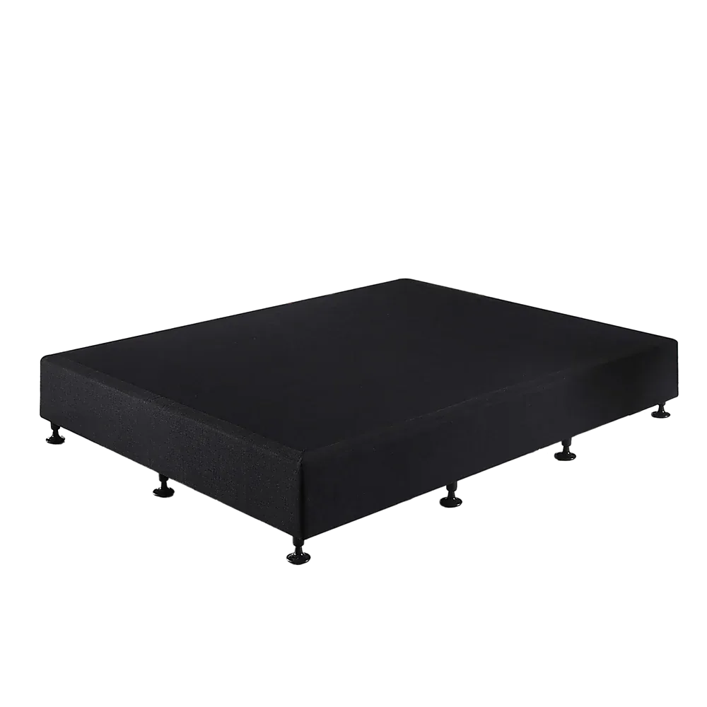 Palermo King Single Ensemble Bed Base Midnight Black Linen Fabric