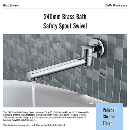 240mm Brass Bath Safety Spout Swivel