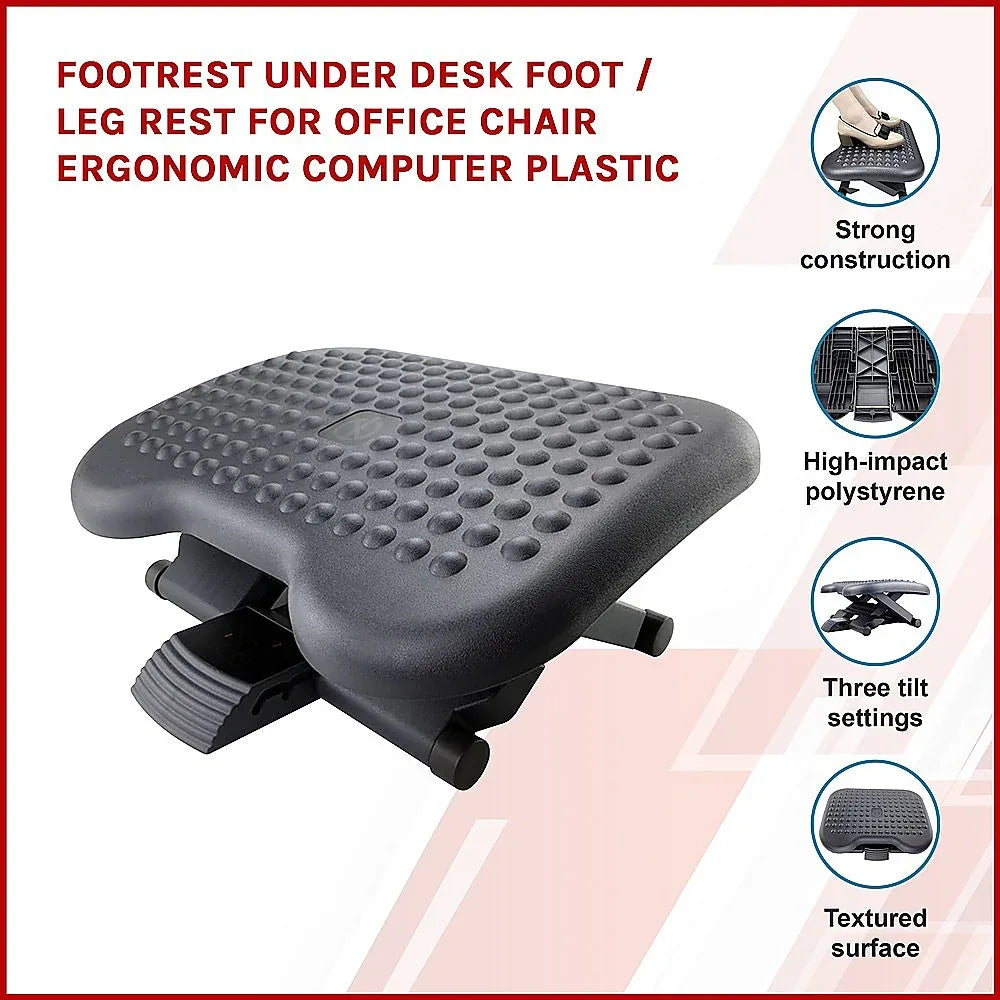 Footrest Under Desk Foot / Leg Rest for Office Chair Ergonomic Computer Plastic - Mekamart Australia