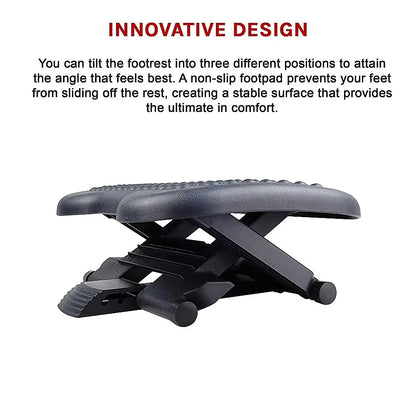 Footrest Under Desk Foot / Leg Rest for Office Chair Ergonomic Computer Plastic - Mekamart Australia