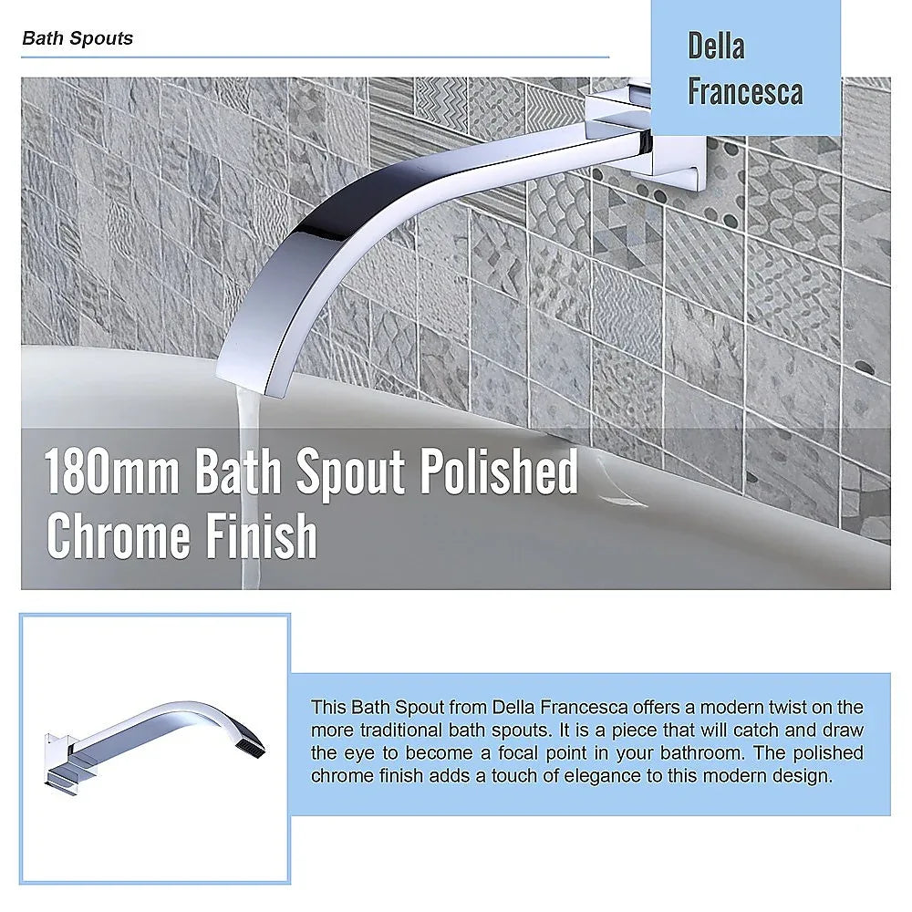 180mm Bath Spout Polished Chrome Finish - Mekamart Australia
