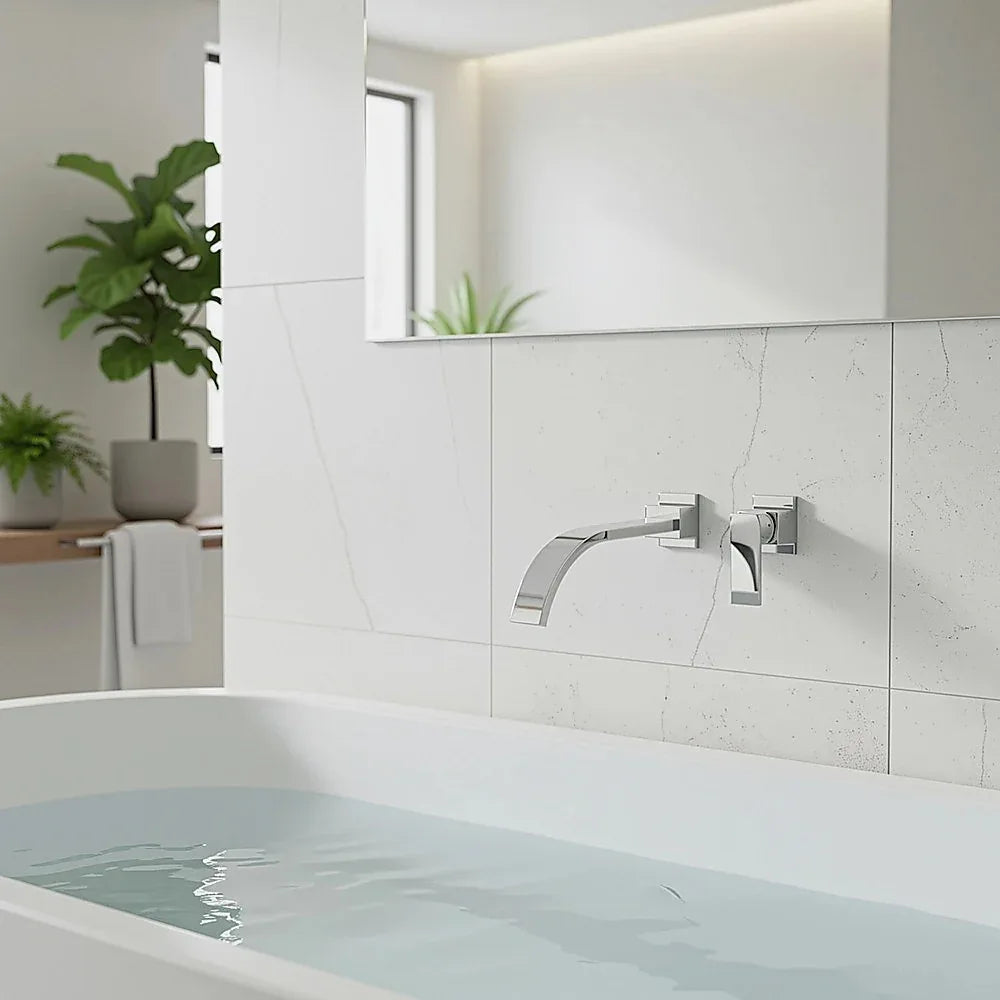 180mm Bath Spout Polished Chrome Finish - Mekamart Australia