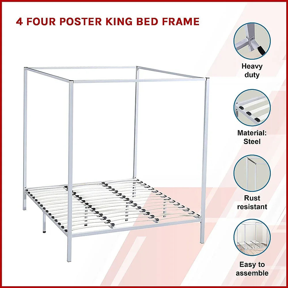 4 Four Poster King Bed Frame